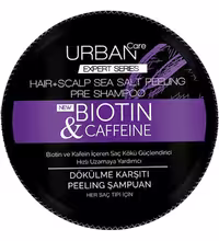 اسکراب کف سر اوربن URBAN مدل BIOTIN AND CAFFEINE ضد ریزش و لایه بردار حجم 200 گرم