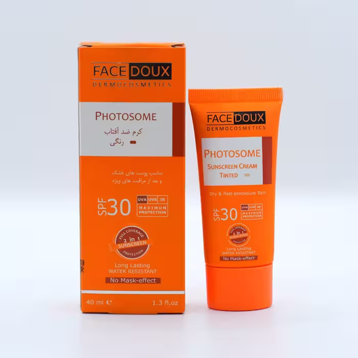 کرم ضد آفتاب رنگی بژ متوسط فیس دوکس فاقد چربی SPF50