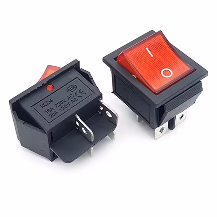 کلید راکر بزرگ چراغ دار مرغوب 16 آمپری