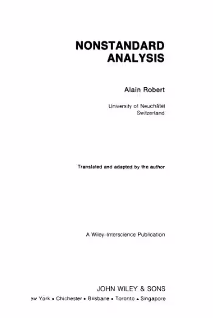 خرید و دانلود نسخه کامل کتاب Nonstandard Analysis