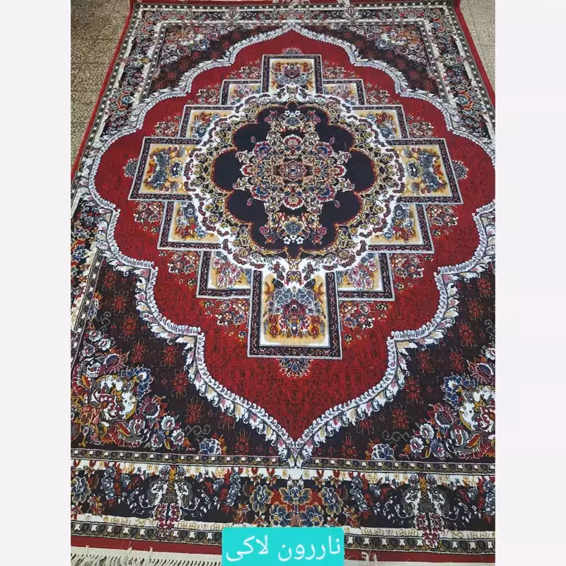 فرش ارزان قیمت ماشینی کاشان طرح ناردون لاکی440شانه بی سی افBCF9متری(باارسال رایگان)