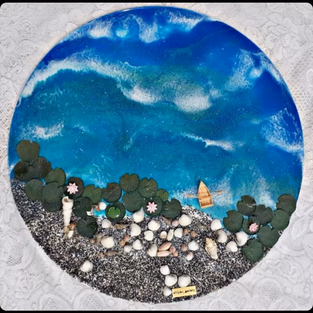 تابلو طرح تالاب انزلی مناسب برای سالن خانه