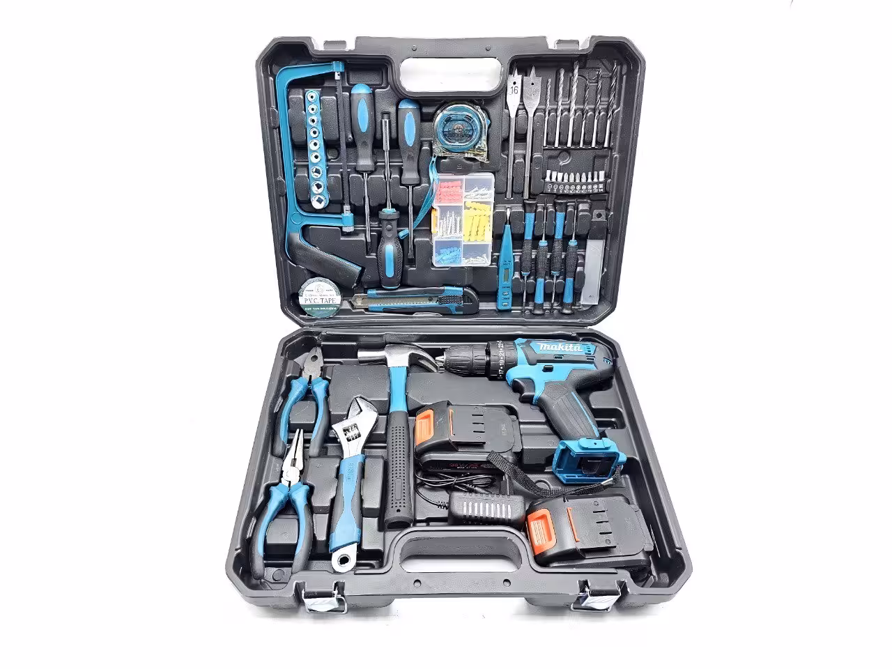 کیت دریل شارژی 36 ولت چکشی طرح ماکیتا مدل B-kitblue