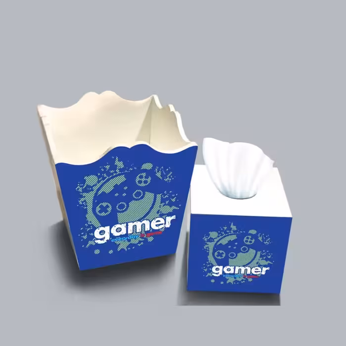 ست سطل و جا دستمال چوبی کودک طرح گیمر کد A4064