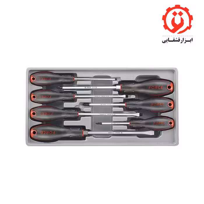 سری پیچ گوشتی تخت و چهارسو 7 عددی فورس مدل 20713