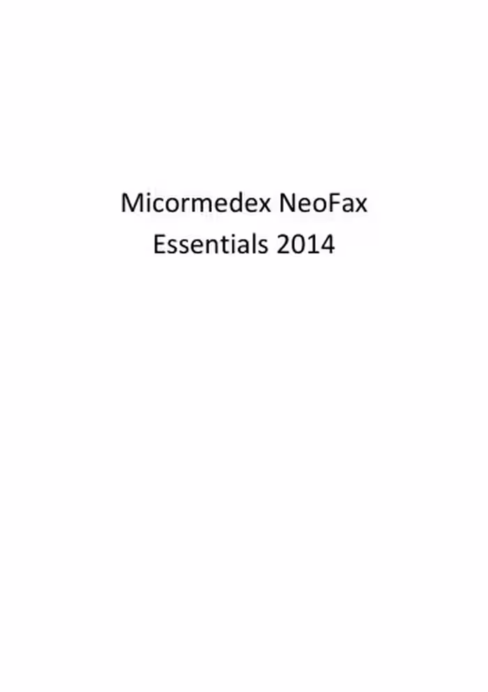 خرید و دانلود نسخه کامل کتاب micromedex neofax essentials 2014