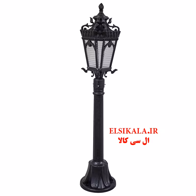 چراغ حیاطی سرلوله آرمیتا مشکی مسی سفید با پایه