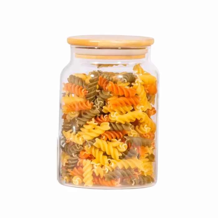 بانکه (جا حبوباتی) 1 عددی بامبو شیشه ای پیرکس مدل  H18D10 کد Gw90301058