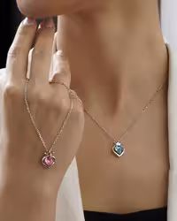 گردنبند سوارسکی قلب وارداتی نقره کد 20615