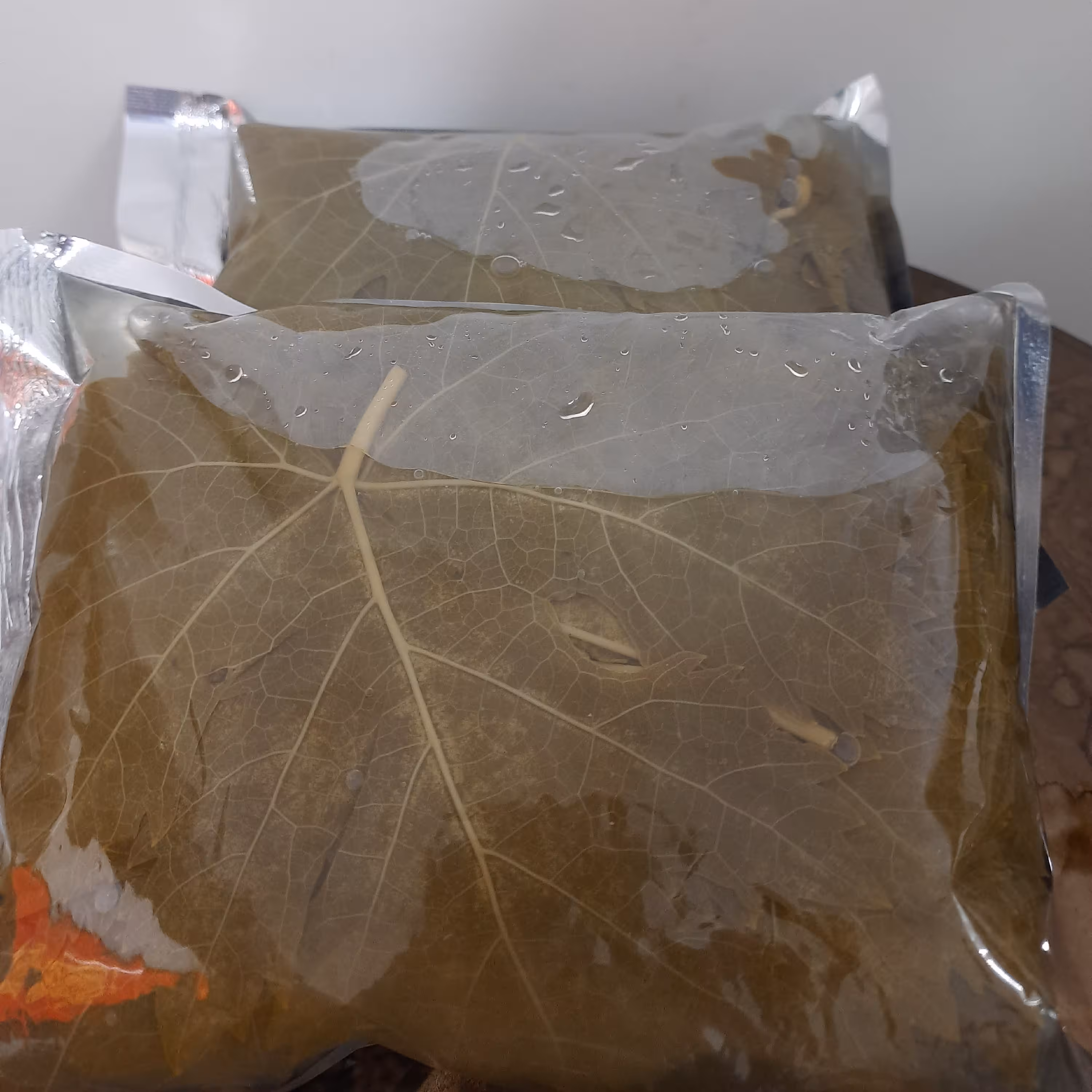 برگ مو بسته بندی شده با اب نمک