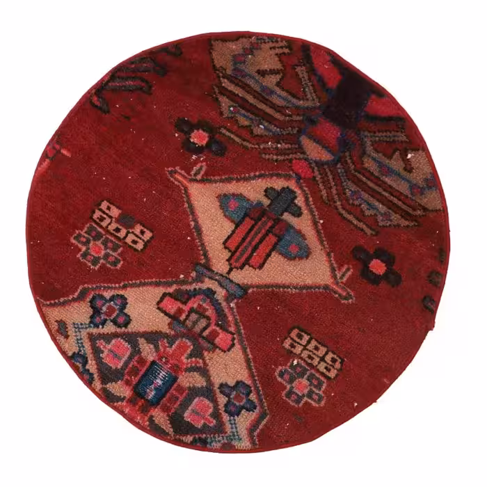 فرش دستباف دایره مدل وینتیج کد 4030232