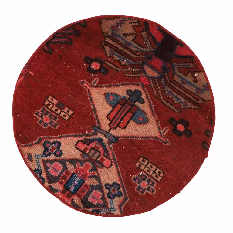 فرش دستباف دایره مدل وینتیج کد 4030232