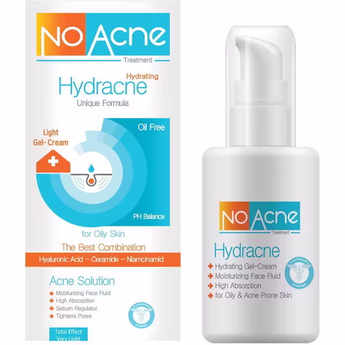 ژل کرم آبرسان پوست های چرب و جوش دار ـ Hydracne Moisturizer For Oily Skin ـ نوآکنه