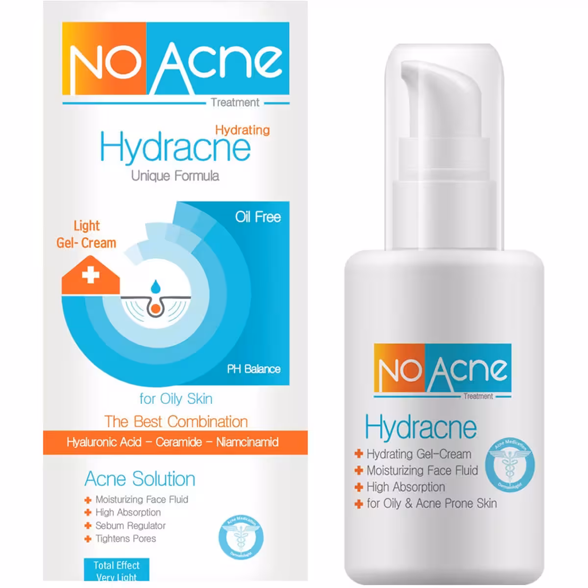 ژل کرم آبرسان پوست های چرب و جوش دار ـ Hydracne Moisturizer For Oily Skin ـ نوآکنه