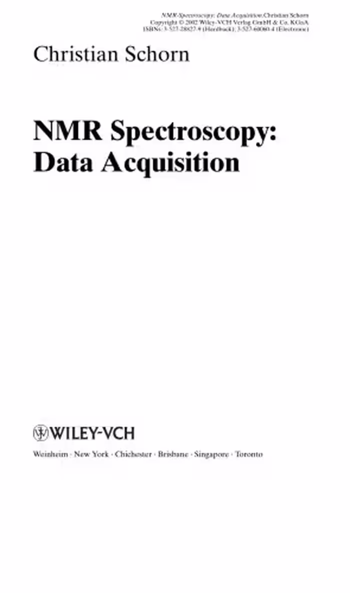 خرید و دانلود نسخه کامل کتاب NMR Spectroscopy: Data Acquisition