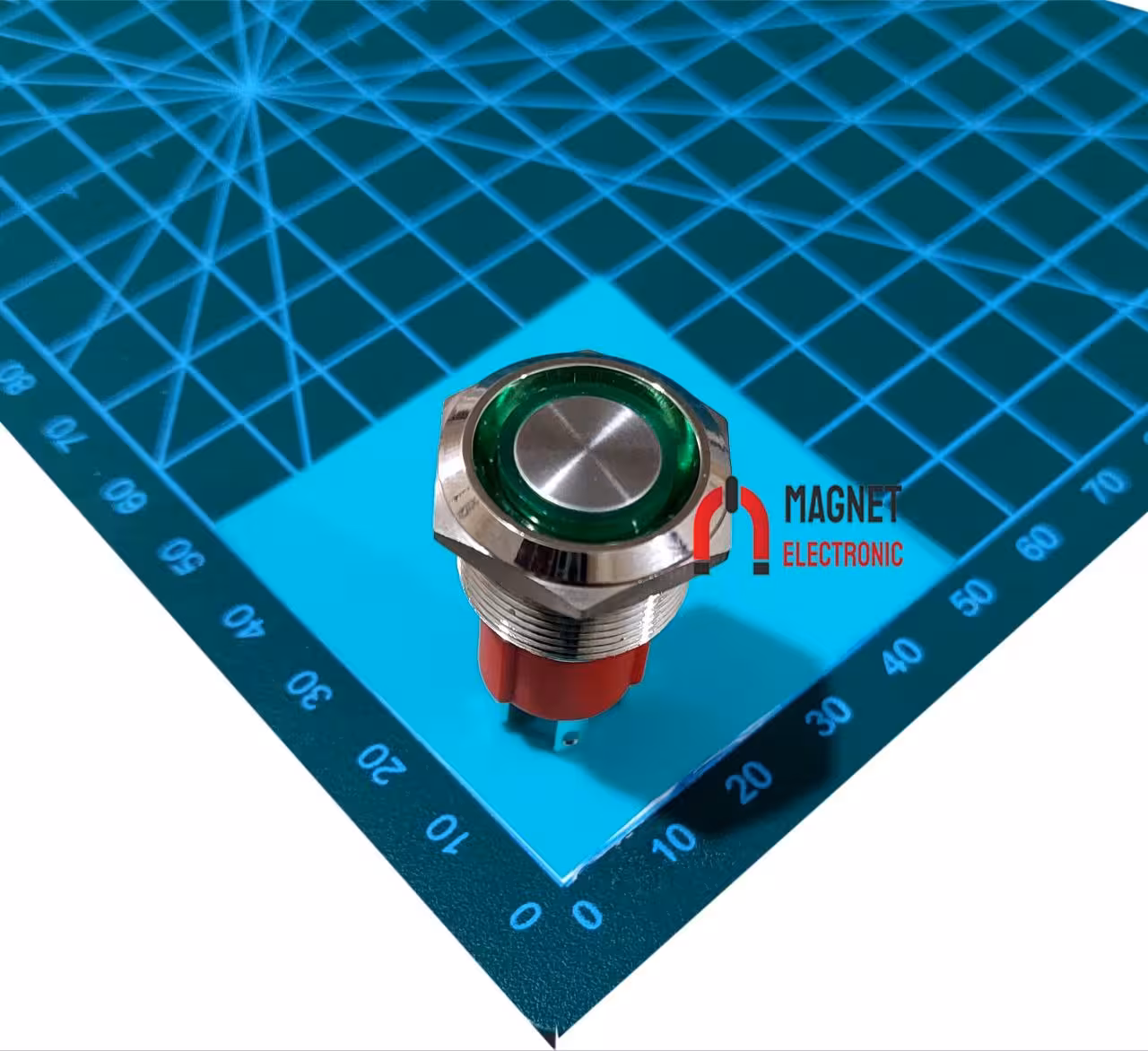 کلیدلحظه ای سبز LAS3D-19F-10EM/N 19MM-PUSHBUTTON- 18229