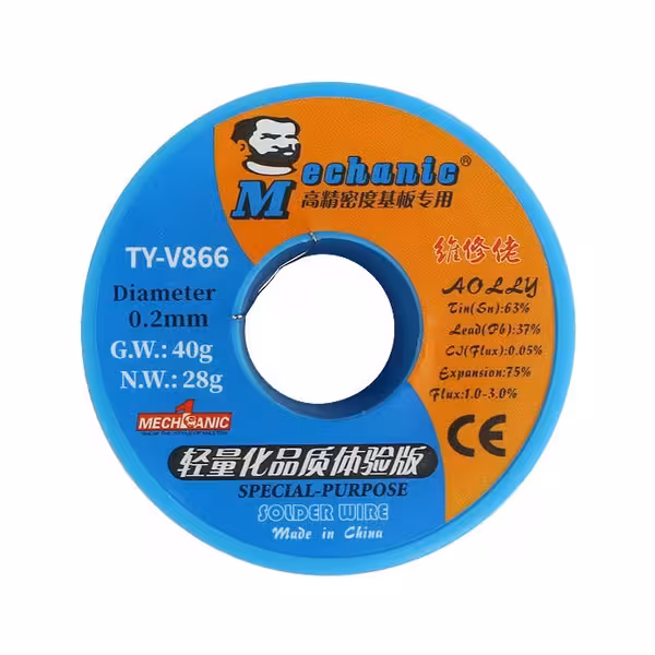 قیمت و خرید سيم قلع مکانیک SOLDER MECHANIC TY-V866 (40G) 03MM