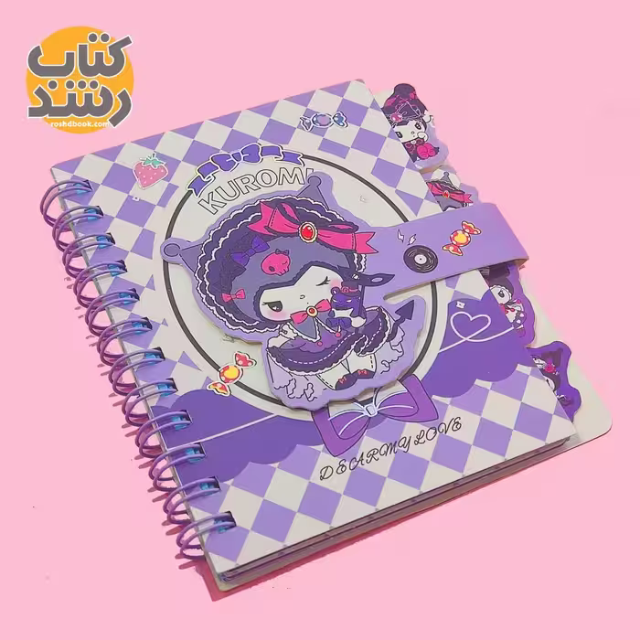 دفترچه یادداشت کرومی فنری برگه طرح دار مدل XQ6713