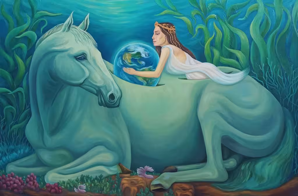 نقاشی اسب و ملکه