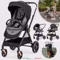 کالسکه کریر elele مدل میدو جدید ایتالیایی رزگلد مشکی  با گرم کن پای کودک  elele mido 2 black  ROSEGOLD