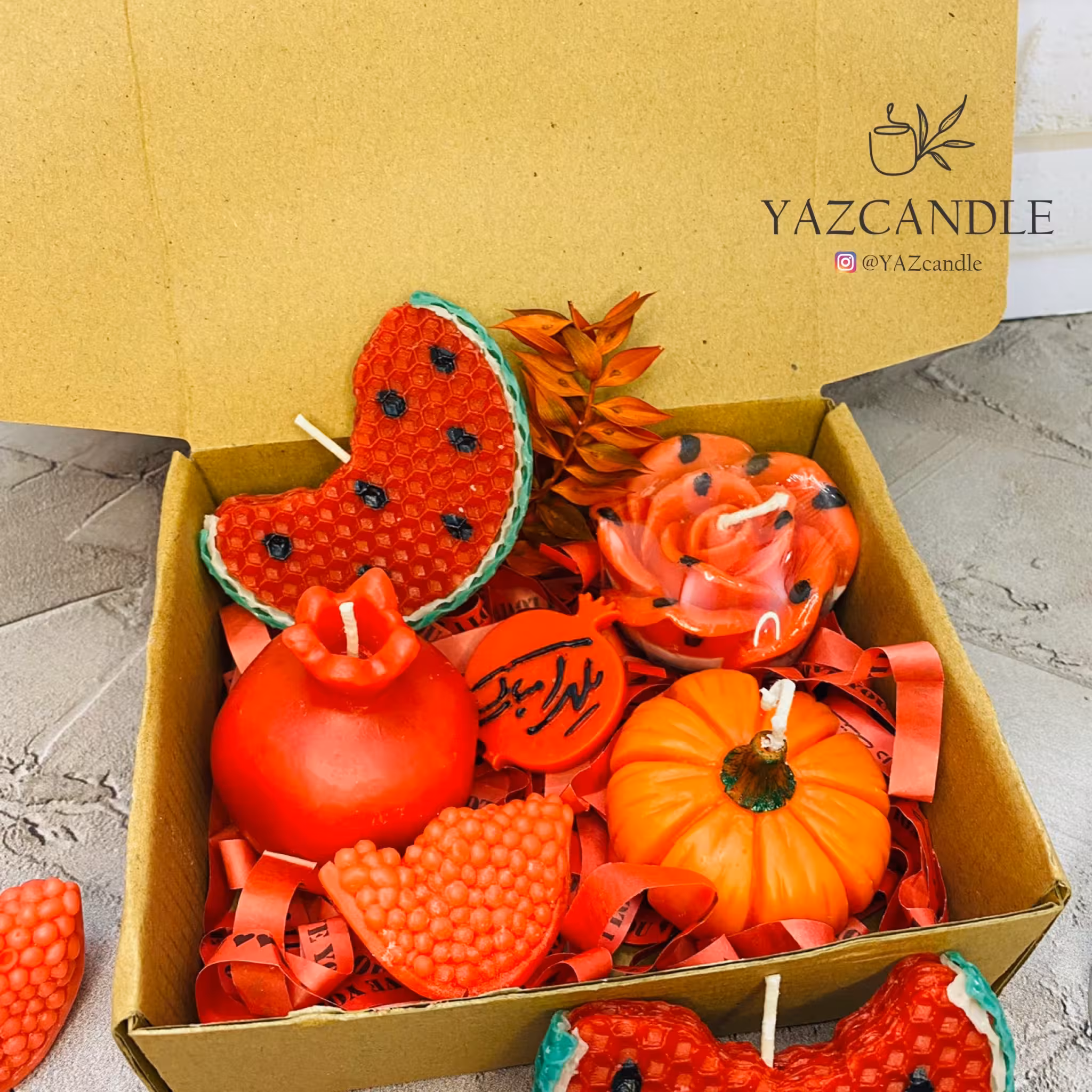 پک هدیه شمع تم یلدایی و پاییزی مناسب یلدا