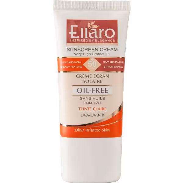 کرم ضد آفتاب فاقد چربی الارو حجم 40 میلی لیتر  Ellaro Oil Free Teinte Claire Sunscreen Cream 40 ml