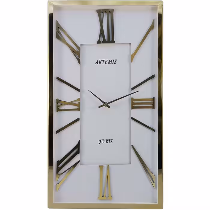 ساعت دیواری آرتمیس کد 2028 Gold White طلایی سفید