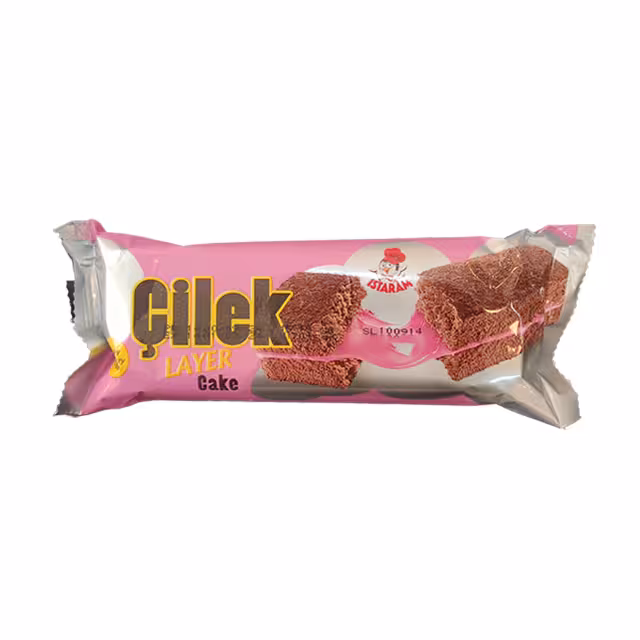 کیک اسفنجی کاکائویی با کرم توت فرنگی ایسترم 70 گرمی