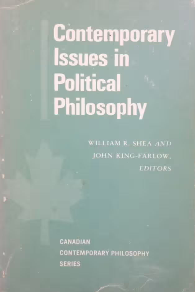 Contemporary Issues in Political Philosophy