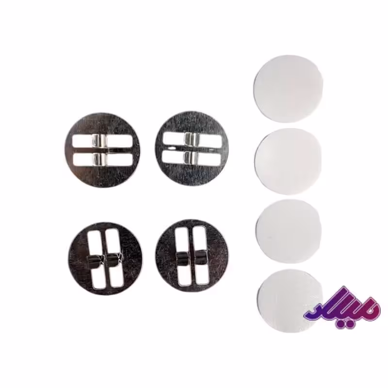 نگهدارنده فلزی گرد فیتیله چوبی 4 عددی به همراه چسب دوطرفه