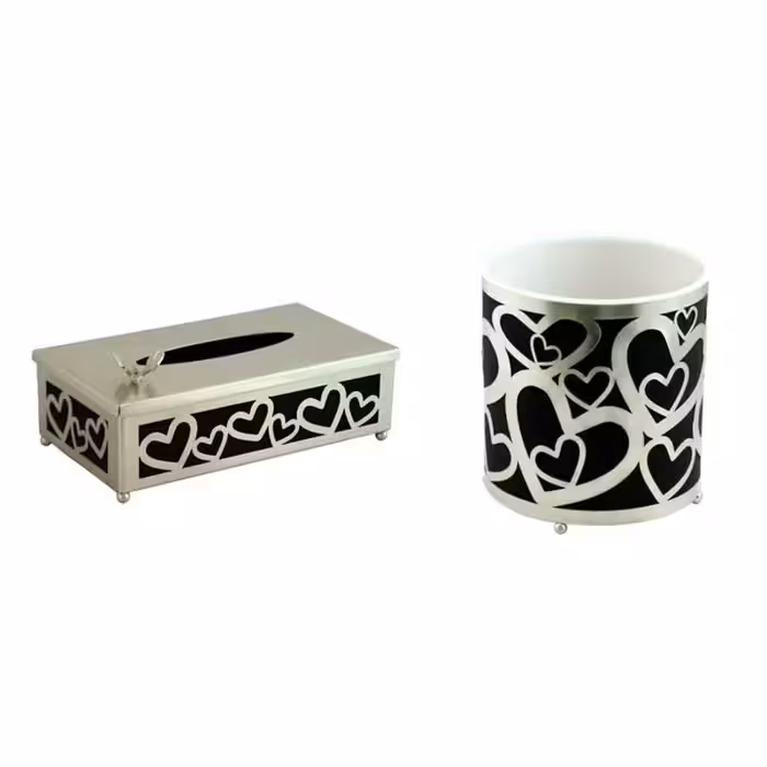 ست سطل و جا دستمال سالی نو مدل قلب کد N-428