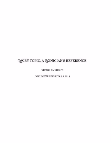 خرید و دانلود نسخه کامل کتاب TeX by Topic, A TeXnician's Reference