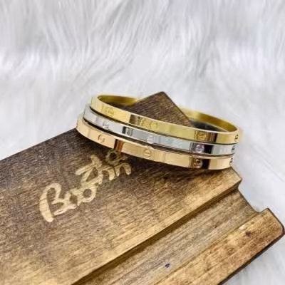 دستبند النگویی کارتیر باریک 3 عددی