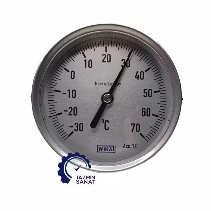ترمومتر عمودی صفحه 10 سانت دنباله 10 سانت 70 30- ویکا WIKA