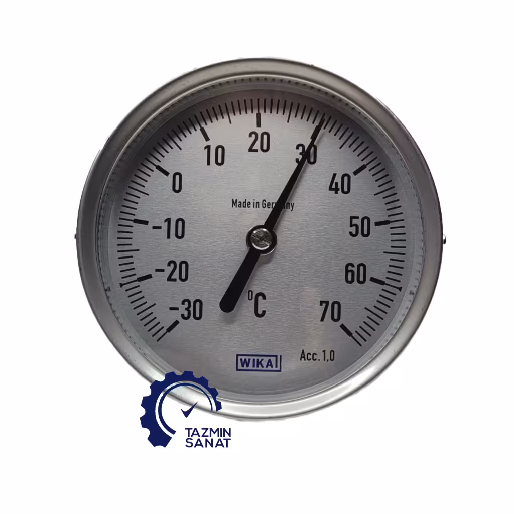 ترمومتر عمودی صفحه 10 سانت دنباله 10 سانت 70 30- ویکا WIKA