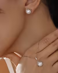 نیمست نقره مروارید اصل جواهری کد 00509