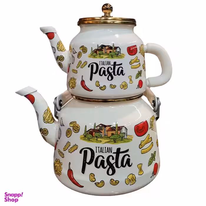 ست کتری و قوری لعابی طرح پاستا