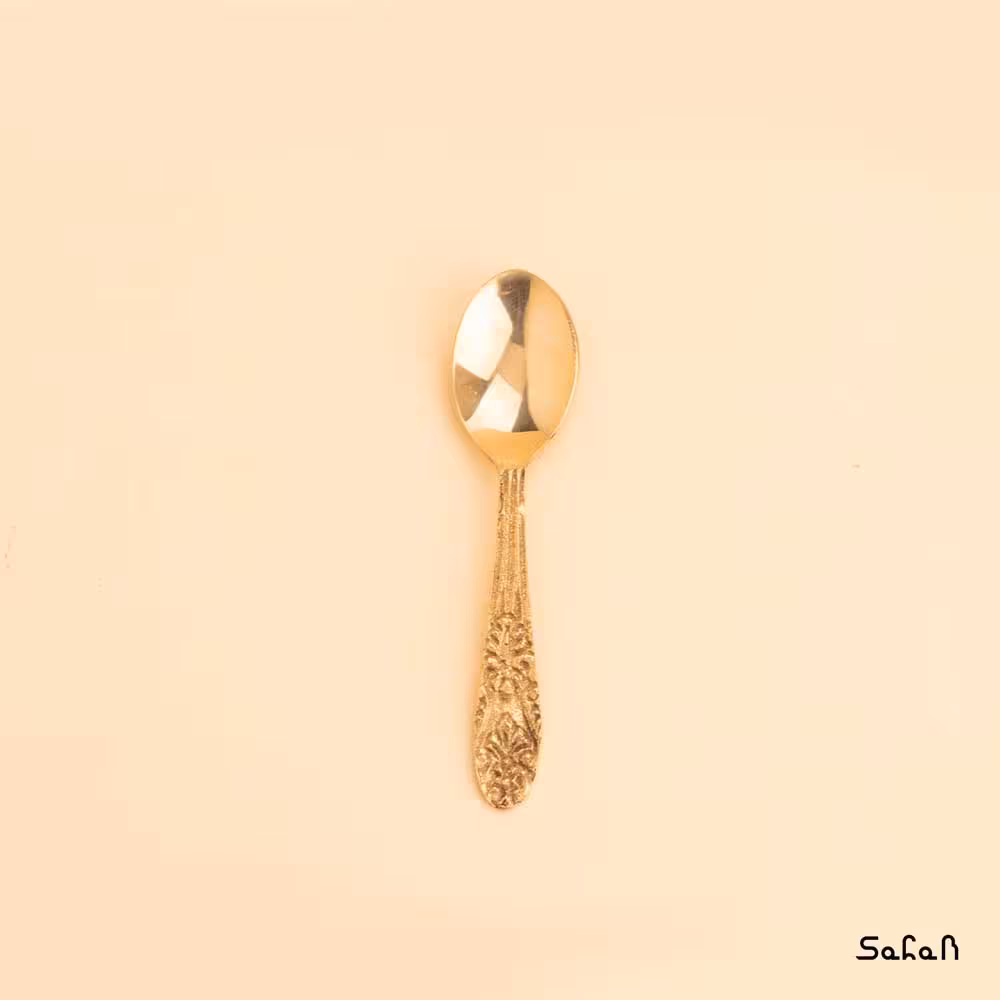 قاشق چایخوری برنجی طلایی مدل ایلیانا