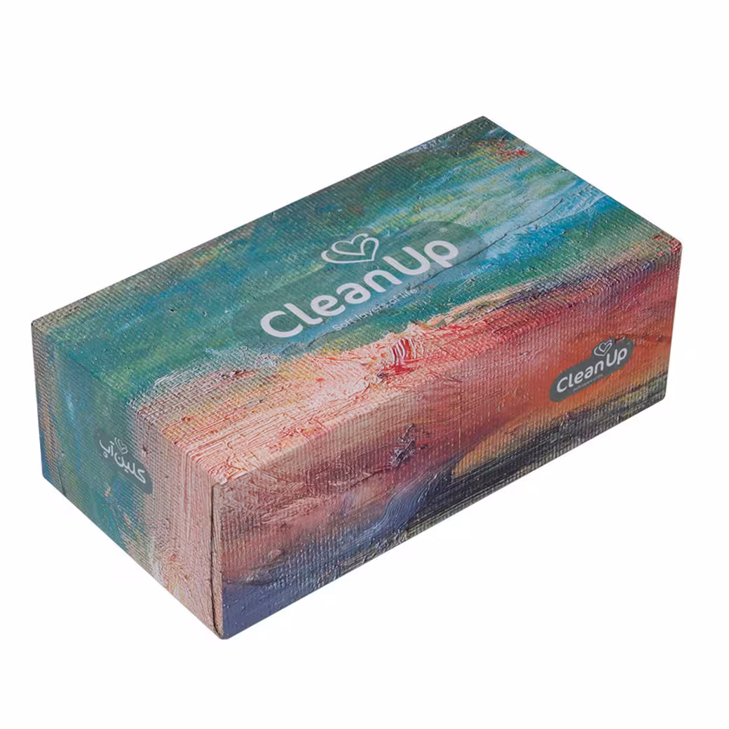 دستمال کاغذی جعبه ای 150برگ کلین آپ مدل کلکسیون بافت
