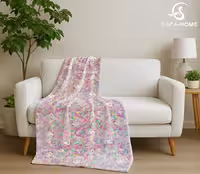 پتو مسافرتی یکنفره شبنما طرح اسب تک شاخ