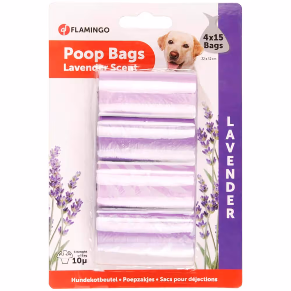 کیسه جمع آوری مدفوع فلامینگو رایحه لوندر تعداد 15*4