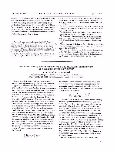 خرید و دانلود نسخه کامل کتاب Observation of quantom periodicity in the transition temperature of a supercoducting cylinder(Statja