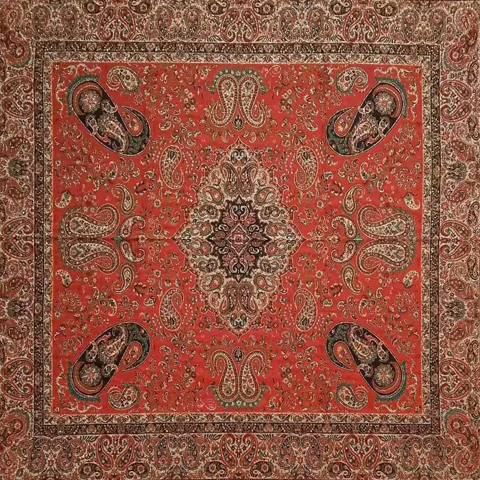 رومیزی مربع ترمه ابریشم کد TRM24