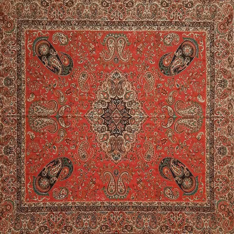 رومیزی مربع ترمه ابریشم کد TRM24