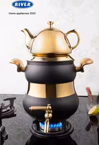 کتری و قوری استیل ریور RIVER کد 2156 مشکی طلایی