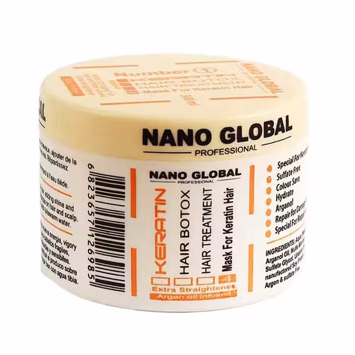 ماسک مو بدون سولفات تثبیت کراتین نانوگلوبال حجم 300 میل