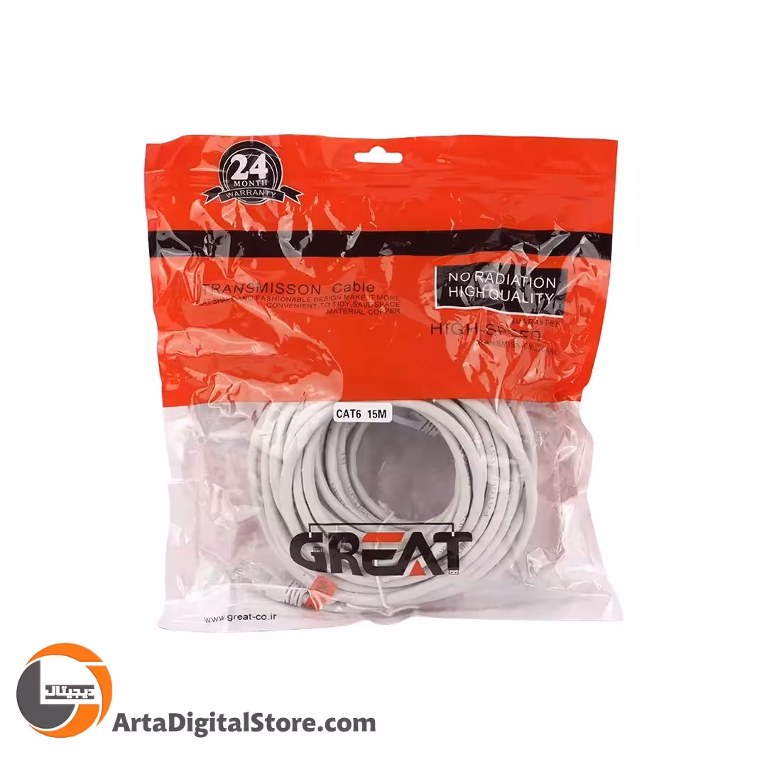 کابل شبکه Great Cat6 طول 15m