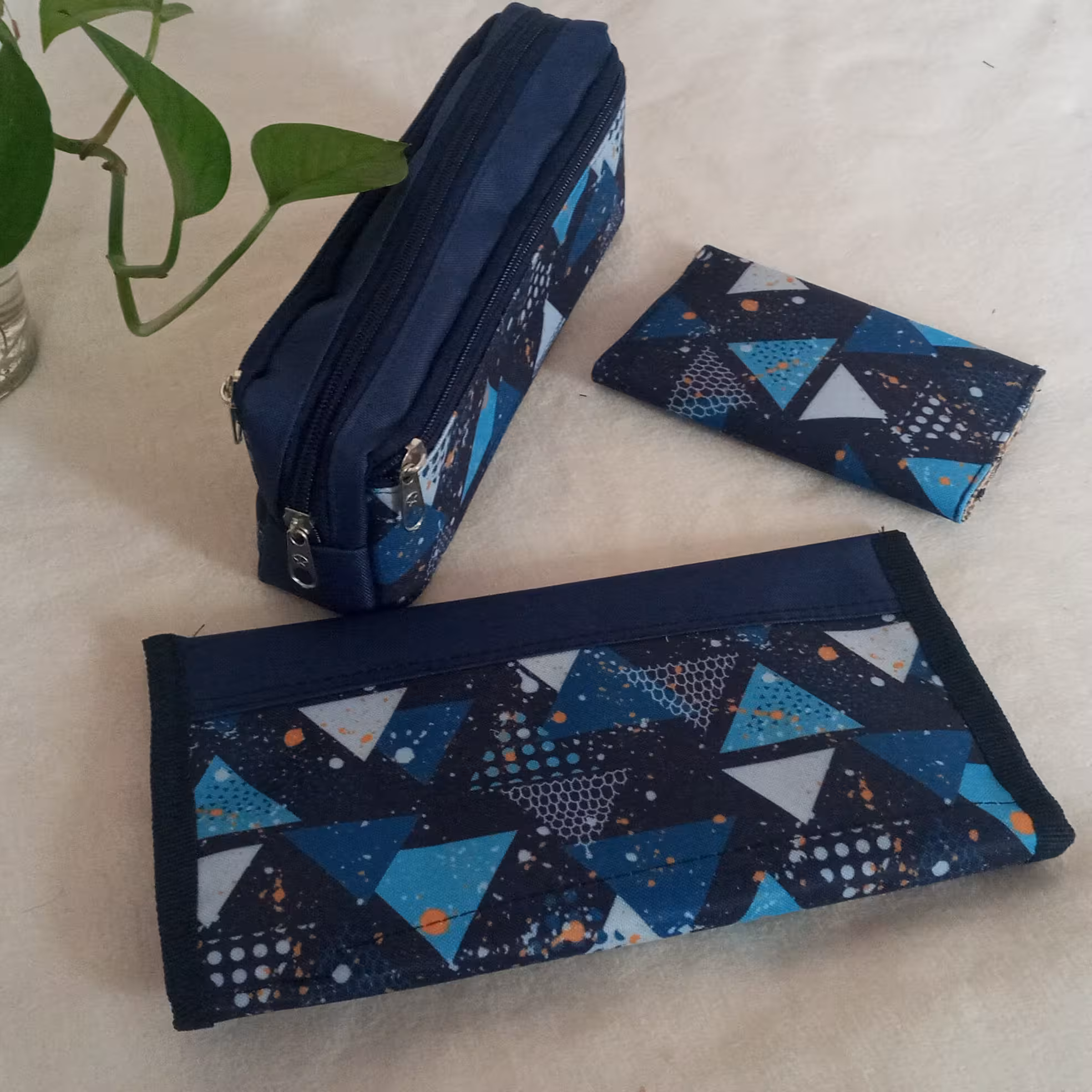 ست کیف لقمه و کیف دستمال و جامدادی سه زیپ طرح اسپورت