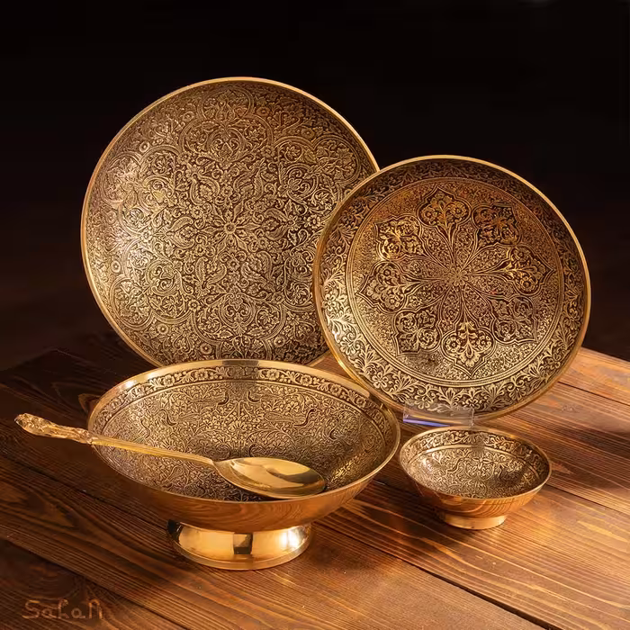 ست پذیرایی برنجی آنتیک کد 394