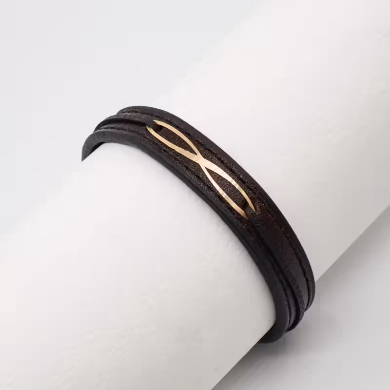 دستبند چرم طرح بینهایت